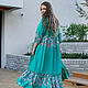 Boho maxi dress made of viscose turquoise 3 tiers. Dresses. NATALINI. Online shopping on My Livemaster.  Фото №2