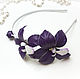 Bezel leather Orchid. Decoration leather. Leather flowers, Headband, Bobruisk,  Фото №1