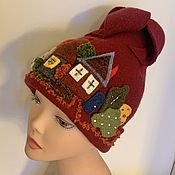 Аксессуары handmade. Livemaster - original item The hat is high with houses. Handmade.