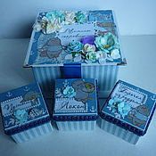 Свадебная коробочка для денег " Dark blue bouquet"