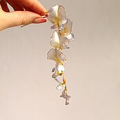 Украшения handmade. Livemaster - original item Purple hanging wisteria hairpin on a chain. Handmade.