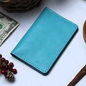 Сумки и аксессуары handmade. Livemaster - original item Passport cover made of genuine leather turquoise. Handmade.