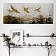 "Птицы в горах" 85х35 см картина для интерьера в стиле лофт, Картины, Санкт-Петербург,  Фото №1