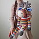 Order Striped Elk (50cm) knitted toy. GALAtoys. Livemaster. . Stuffed Toys Фото №3