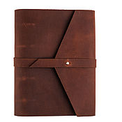 Канцелярские товары handmade. Livemaster - original item Leather notebook A5 rings with strap genuine leather Crazy Horse. Handmade.