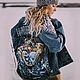 Order Denim jacket with print Demon Vrubel. Painting jeans. nataliadenimart. Livemaster. . Outerwear Jackets Фото №3
