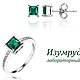 Ring and earrings silver emerald, Jewelry Sets, Moscow,  Фото №1