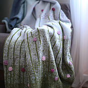 Для дома и интерьера handmade. Livemaster - original item Knitted plaid Flower field. Handmade.
