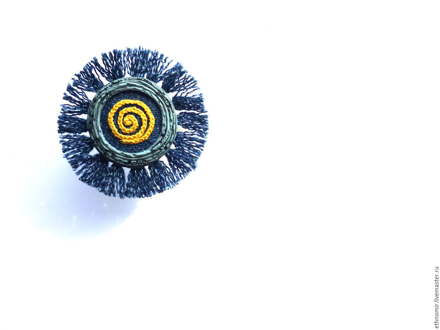 brooch `Sun`No. `№2 denim with a; series `Fancy brooches`
