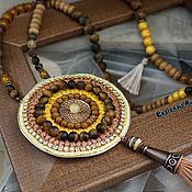 Украшения handmade. Livemaster - original item Boho-style necklace made of stones with a Honey pendant