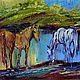 The picture of the horse 'At the Waterhole' - oil painting with horses. Pictures. Multicolor Gallery. My Livemaster. Фото №6