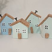 Для дома и интерьера handmade. Livemaster - original item Houses set of 5 pieces spring in the town. Handmade.