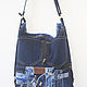 Denim bag shopper Casual roomy bag made of jeans. Crossbody bag. Modern and vintage embroidery. Online shopping on My Livemaster.  Фото №2
