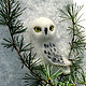 Brooch Owl polar white felted wool. Felted Toy. Woolen Zoo. Online shopping on My Livemaster.  Фото №2