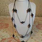 Set of jewelry with dark pearls