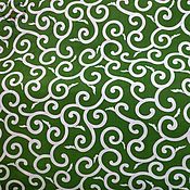 Материалы для творчества handmade. Livemaster - original item Fabric Cotton Moscow Satin Chinese Monogram green Leaves. Handmade.
