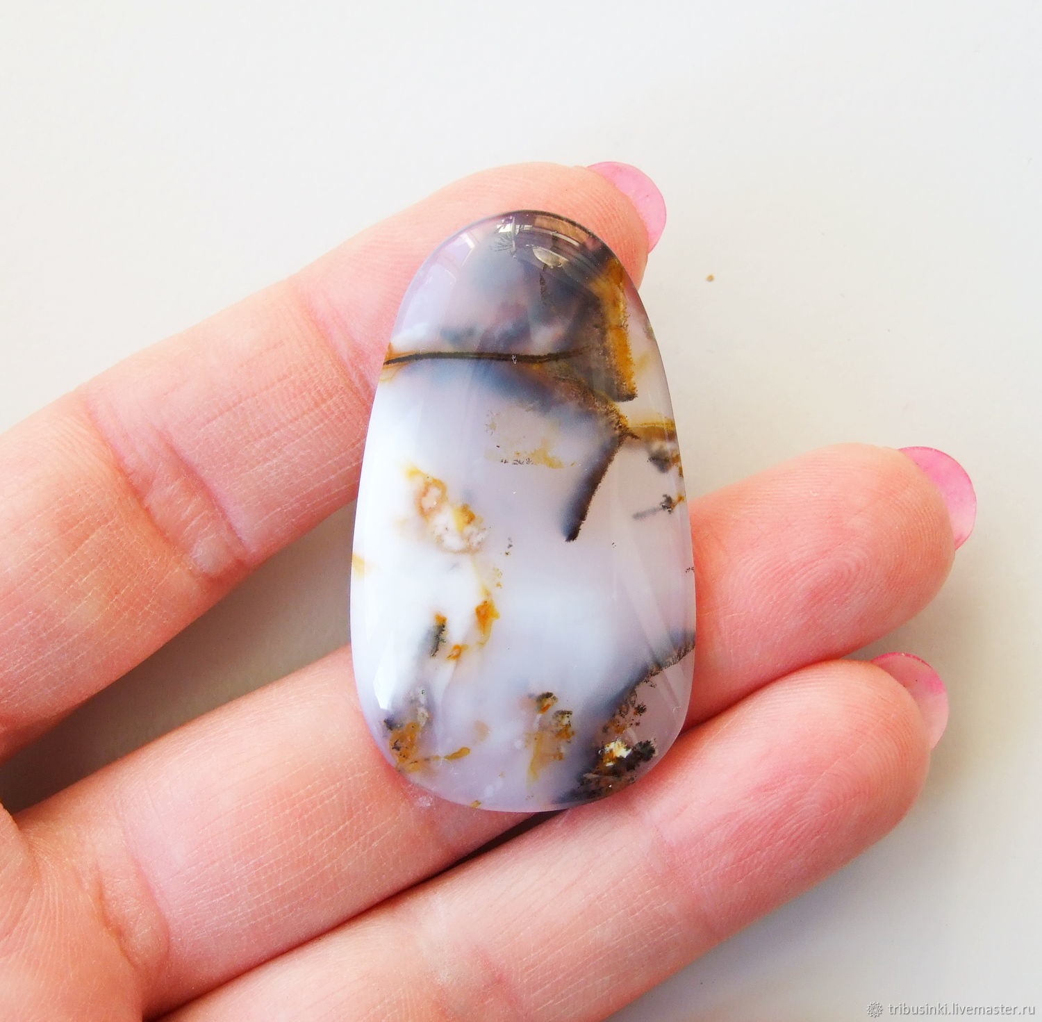 Агат моховой. Кабошон. 45х25 мм купить в интернет-магазине Ярмарка ...