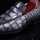 Order Men's loafers, made of genuine crocodile leather, in dark gray color!. SHOES&BAGS. Livemaster. . Loafers Фото №3