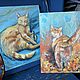 Картина маслом «Кот и рыбка». Картины. Жанна Щепетова. Ярмарка Мастеров.  Фото №6