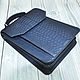 Order Men's bag made of genuine python leather in dark blue color. SHOES&BAGS. Livemaster. . Men\'s bag Фото №3
