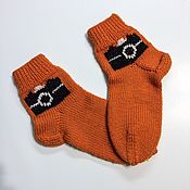 Аксессуары handmade. Livemaster - original item Knitted socks with personalized embroidery /merino/alpaca. Handmade.