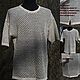 100% linen .T-shirt mesh with a deflated shoulder. T-shirts and undershirts for men. Exclusive linen jersey from Elena. Online shopping on My Livemaster.  Фото №2
