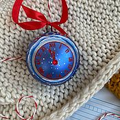 Сувениры и подарки ручной работы. Ярмарка Мастеров - ручная работа Christmas Tree Toy Clock Cornflower Ball. Handmade.
