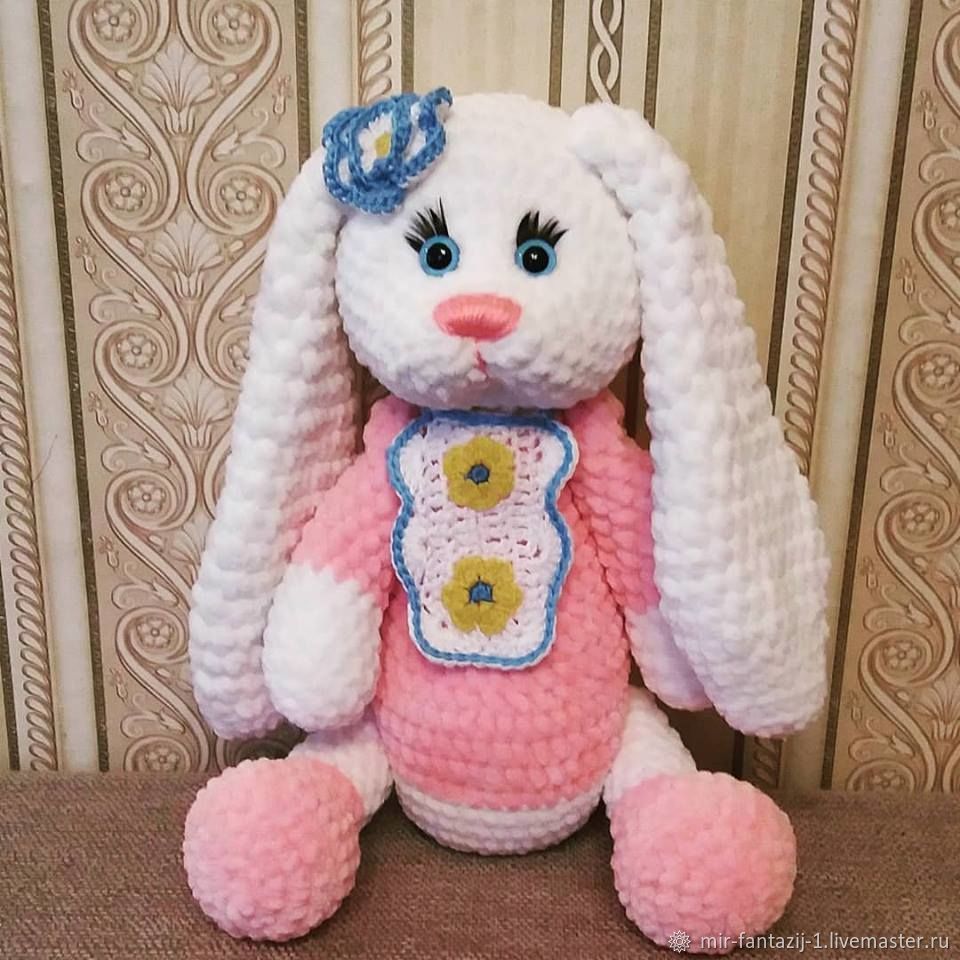 Плюшевая зайка – купить на Ярмарке Мастеров – I8YS7RU | Мягкие игрушки ...