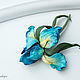 Order Miniature iris leather brooch. Decoration leather. lanssveta. Livemaster. . Brooches Фото №3