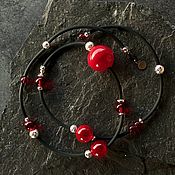 Украшения handmade. Livemaster - original item Long necklace made of hematite, rubber and Murano hollow glass. Handmade.