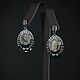 black with silver. Tango earrings with black mother of pearl, Earrings, Krasnoyarsk,  Фото №1