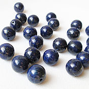Материалы для творчества handmade. Livemaster - original item Lapis lazuli 9 mm, blue beads ball smooth, natural stones. Handmade.