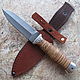 Knife dagger 'Highlander-1' Damascus birch bark, Knives, Vorsma,  Фото №1