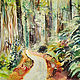 Emerald forest, oil painting on canvas