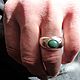 Order Men's ring (ring) with natural chrysoprase in 925 silver. marusjy. Livemaster. . Ring Фото №3