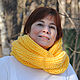 Снуд-шарф ярко-желтый "Мимоза"  ( полушерсть), Шарфы, Рязань,  Фото №1
