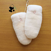 Аксессуары handmade. Livemaster - original item Mink mittens mittens for lovely ladies. Pink pearl. Handmade.