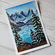 Заказать Watercolor drawing "Banff national park" Canada. Olga pervie_igrushki. Ярмарка Мастеров. . Cards Фото №3