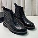 Men's crocodile leather shoes, spring / autumn model in black, Boots, St. Petersburg,  Фото №1