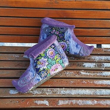 Обувь ручной работы. Ярмарка Мастеров - ручная работа Валенки (чуни) домашние. Handmade.