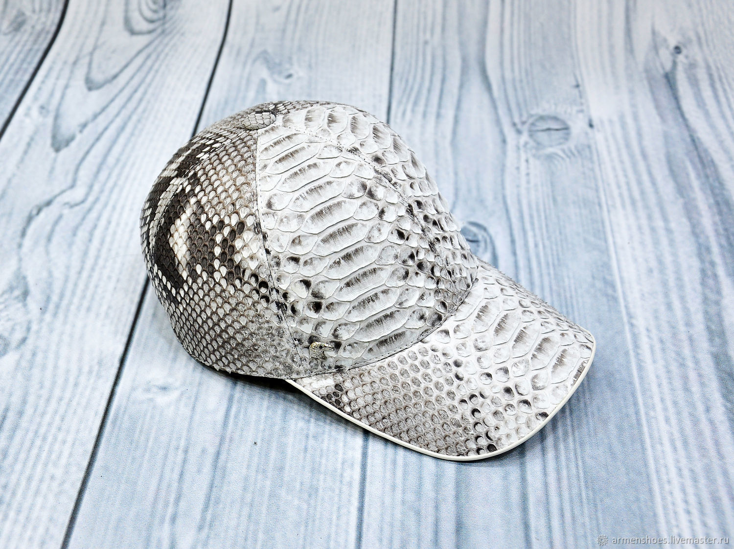 Baseball cap made of genuine python leather, custom made!, Baseball caps, St. Petersburg,  Фото №1