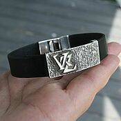 Украшения handmade. Livemaster - original item Bracelet with initials leather to order. Handmade.