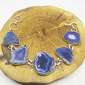 Украшения handmade. Livemaster - original item Blue agate bracelet (tinted). Handmade.