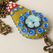 Украшения handmade. Livemaster - original item Pendant with a blue flower. Handmade.