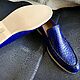 Men's loafers, crocodile leather, in dark blue. Loafers. SHOES&BAGS. My Livemaster. Фото №4