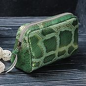 Сумки и аксессуары handmade. Livemaster - original item Cosmetic bags: Green golden python. Handmade.