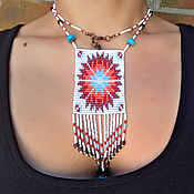 Украшения handmade. Livemaster - original item Boho Necklace Made of Beads Aztec Sun Protective Amulet Pendant. Handmade.