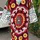 Uzbek robe made of suzane and ikat. Boho coat, caftan. S039. Robes. businka34. Online shopping on My Livemaster.  Фото №2