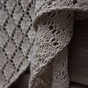 Аксессуары handmade. Livemaster - original item Shawl knitted from cotton and flax (shawl/Bacchus). Handmade.