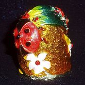 Цветы "Лето" Шкатулка в форме Черепаха Лаковая Миниатюра